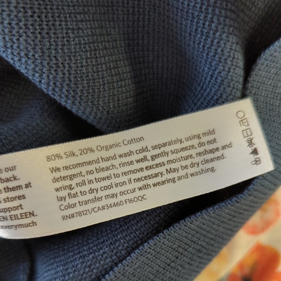 01508 Eileen Fisher Mock Neck Knit Sweater Teal Size XXS - Picture 6 of 6